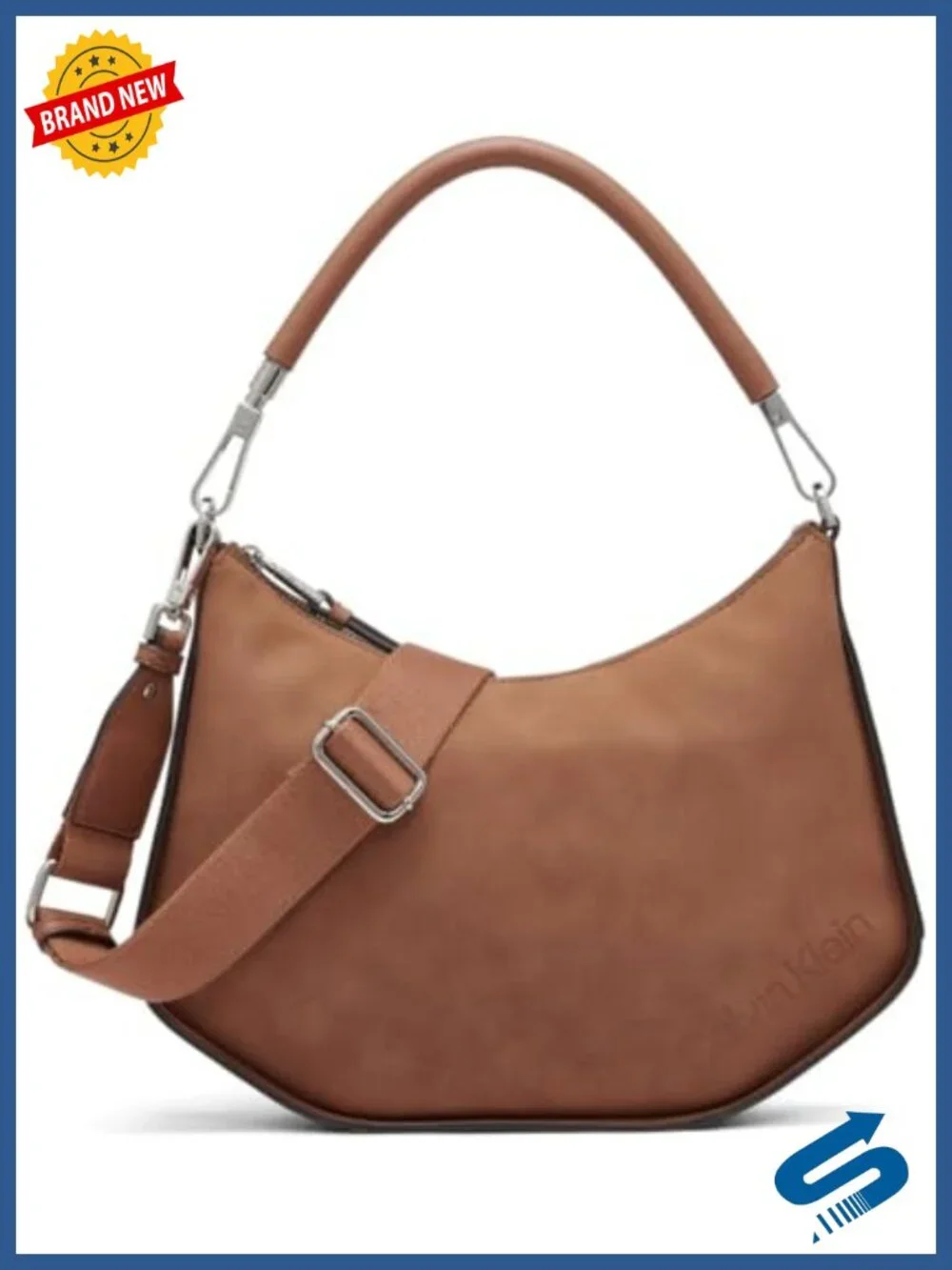 Convertible Shoulder Bag & Crossbody Faux Nubuck Vegan Leather Hobo